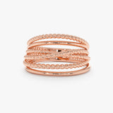 Solid Gold Multi-Row Statement Band, Thessiva
