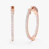 25 mm Inside-Out Natural Diamond Hoops, Kylee