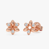 Lab Grown Diamond Flower Stud Earrings, Rowenelle