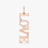 Gold LOVE Charm Pendant, Lumira