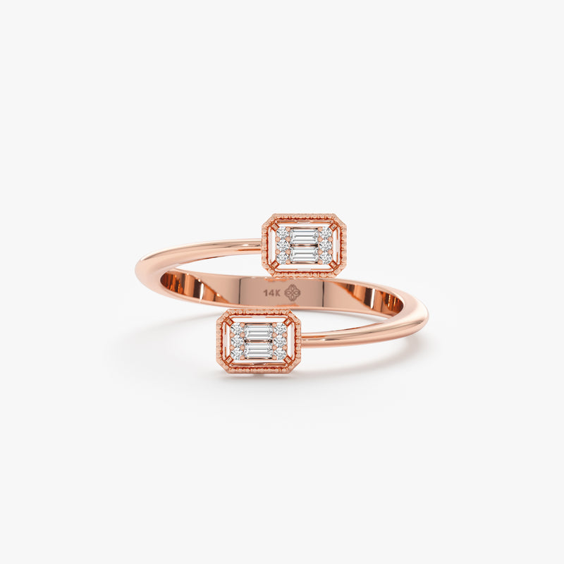 Diamond Baguette Wrap-Around Ring, Unique