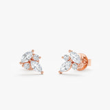 Mixed Cut Lab Grown Diamond Stud Earrings, Maevra