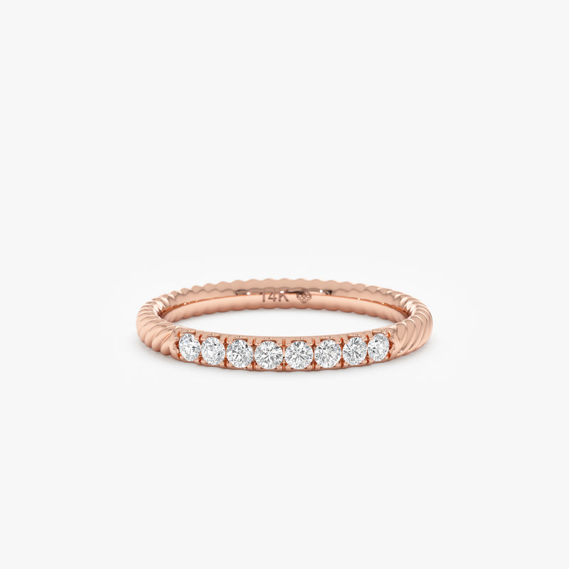 Dainty Rope Lab Grown Diamond Ring, Zelma
