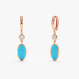 Elongated Oval Turquoise Drop Earrings, Cyrene