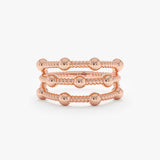 Solid Rose Gold Triple Band Ring