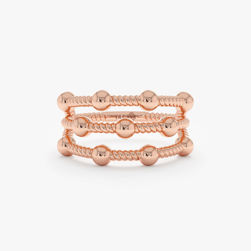 Solid Rose Gold Triple Band Ring