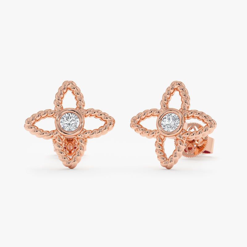 Lab Grown Diamond Flower Studs, Linnea