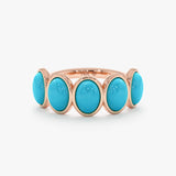 Oval Turquoise Ring, Solid Gold Gemstone Ring, Azura