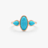 Solid Gold Turquoise Ring, Eirlys