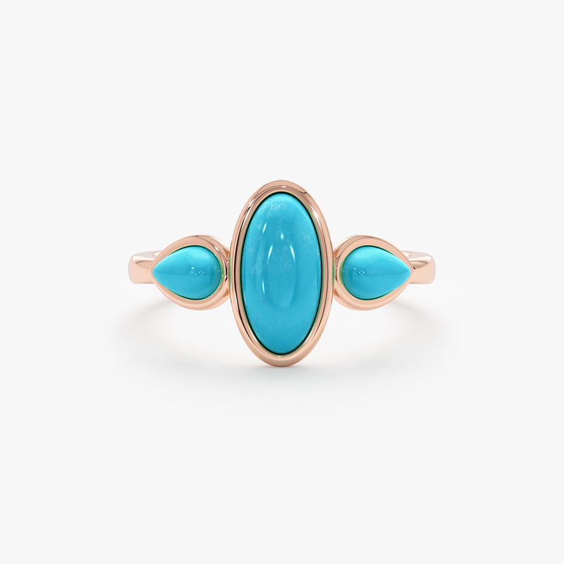 Solid Gold Turquoise Ring, Eirlys