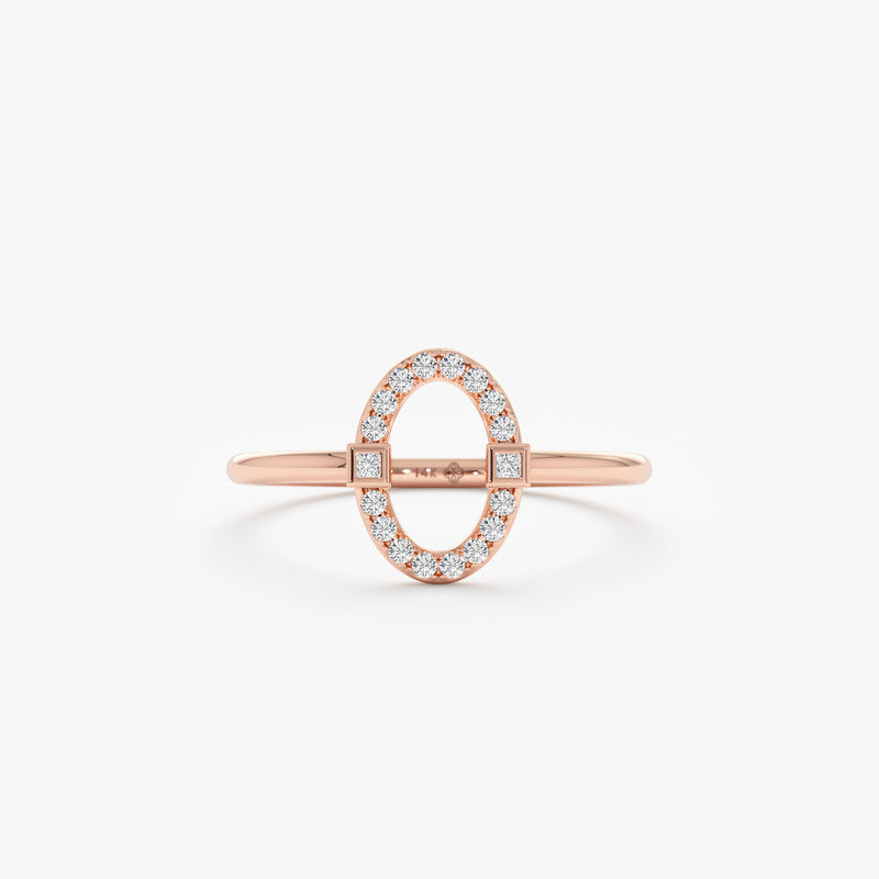 Oval Diamond Frame Ring, Laken