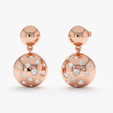 Diamond Studded Ball Drop Earrings, Angie