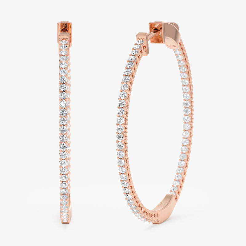 35 mm Inside-Out Natural Diamond Hoops, Kylee