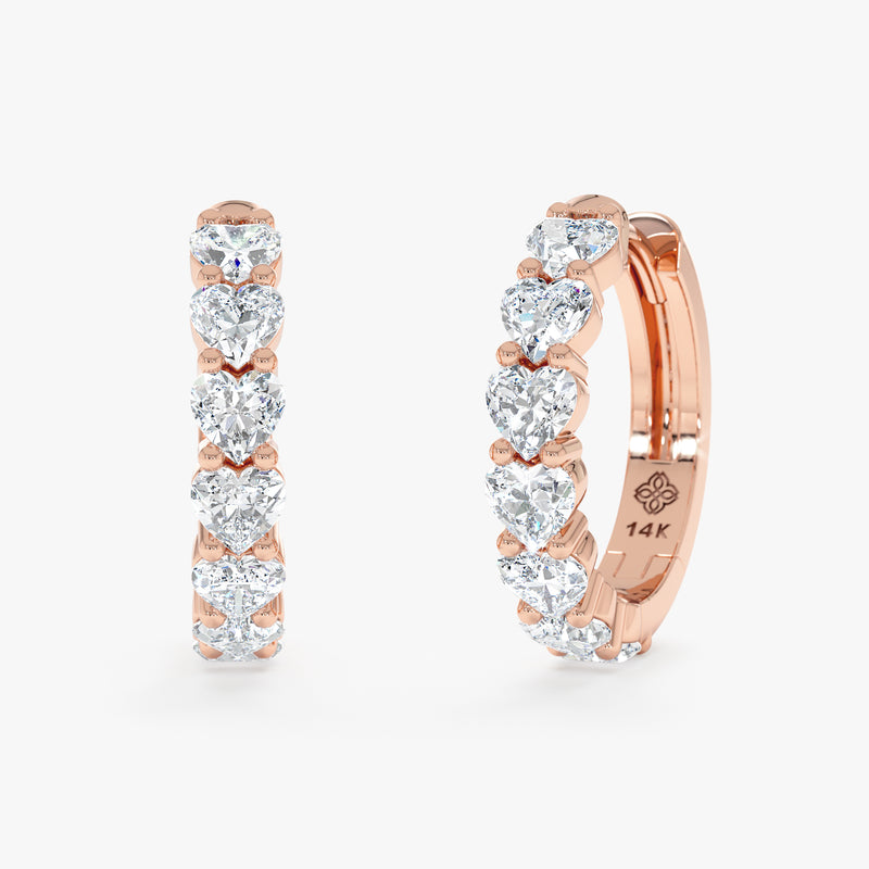 2 ctw Heart Shape Lab-Grown Diamond Hoop, Seraphina