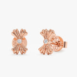 Lab Grown Diamond Floral Bow Stud Earrings, Valessia