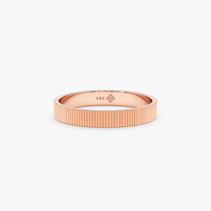 3 mm Textured Bold Wedding Band, Bonnie