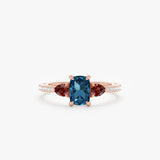 Three Stone Blue Topaz Cocktail Ring, Maelis