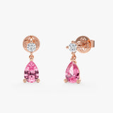 Pink Sapphire & Natural Diamond Drop Earrings, Ivara
