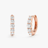 Graduated Lab Diamond Huggie Hoops, Nyxie