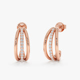 Triple Line Gold Hoop Earrings, Guinevere