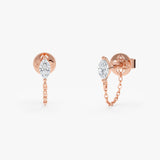 Marquise Diamond Chain Earrings, Caelith
