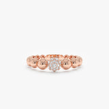 Pave Diamond Beaded Ring, Kya