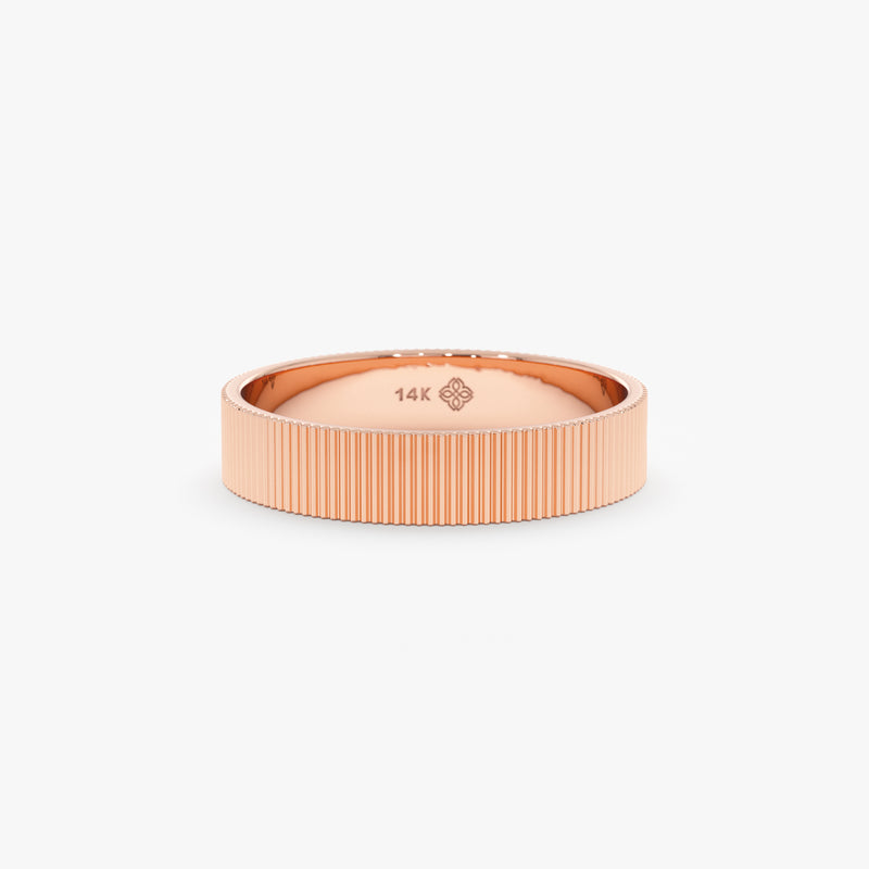 4 mm Textured Bold Wedding Band, Bonnie