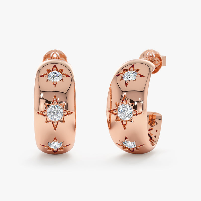 Starburst Lab Diamond Hoops, Hester