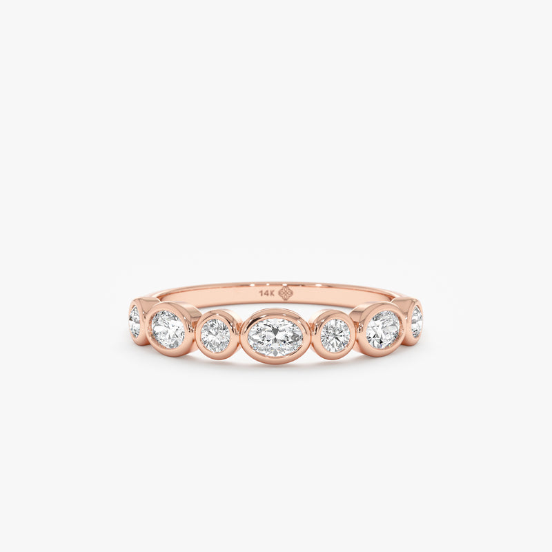 Oval & Round Lab Grown Diamond Wedding Band, Thalassa