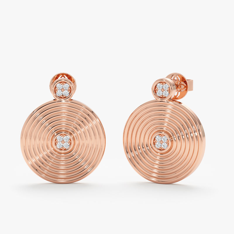 14k Gold Diamond Spiral Earrings, Goldie