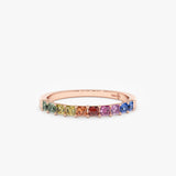 Princes-Cut Rainbow Sapphire Ring, Cyra