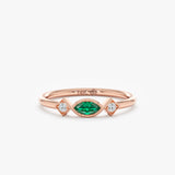 Marquise Emerald & Diamond Accent Ring, Erisen