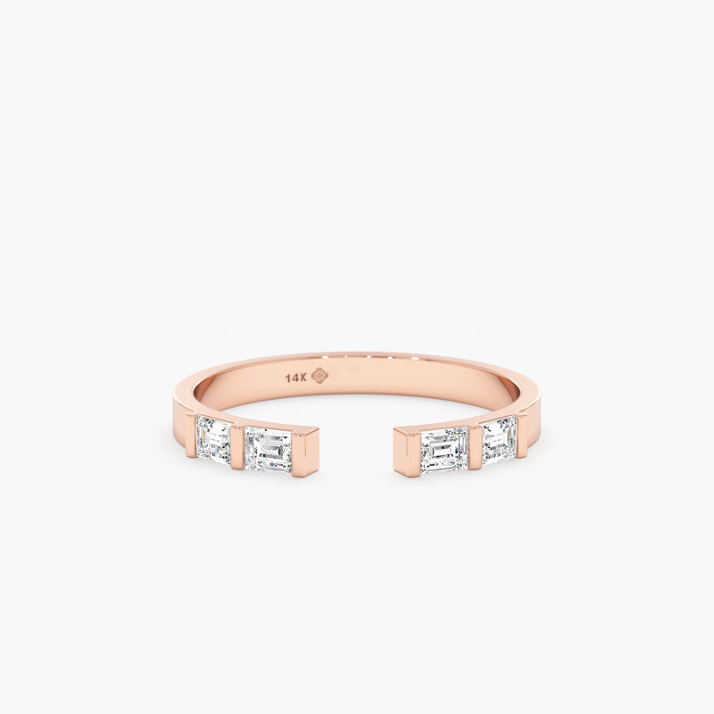 Natural Diamond Rose Gold Stacking Ring