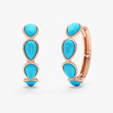 Turquoise Teardrop Huggie Earrings, Aveline