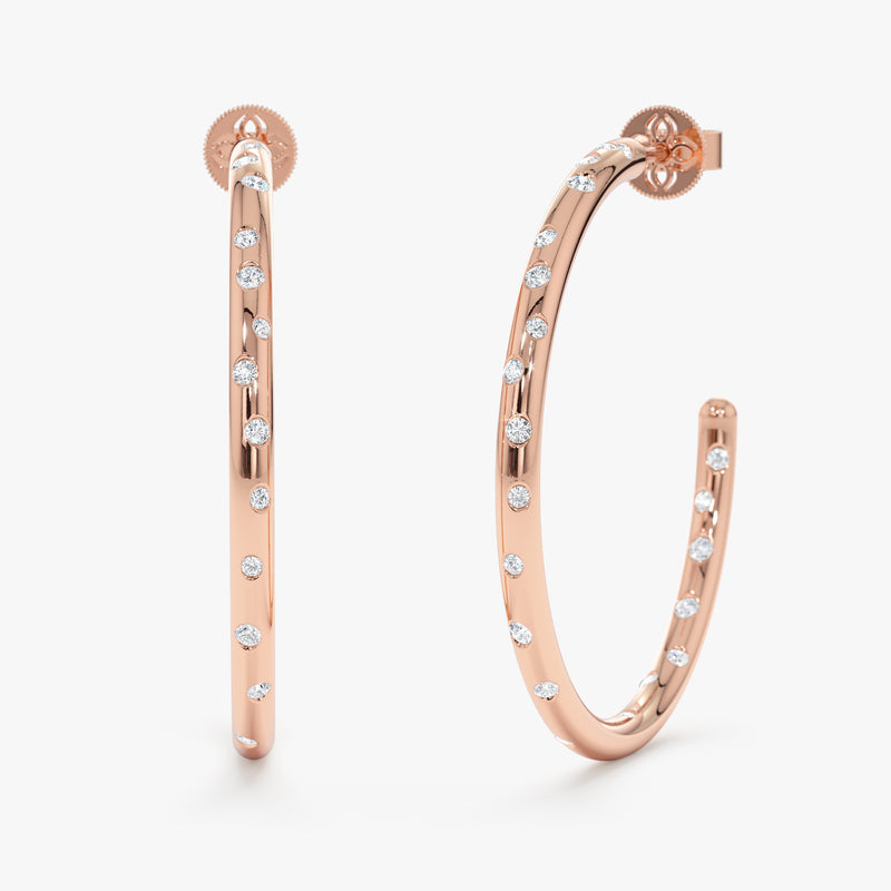 Flush Diamond Hoop Earrings, Ruthie