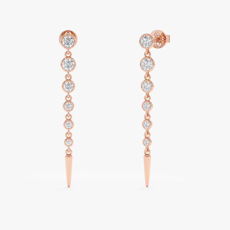 Graduated Lab Grown Diamond Dangle Earrings, Cerelia
