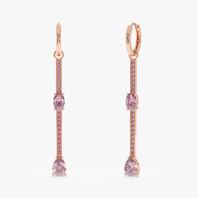 Rhodolite Drop Earrings, Diantha