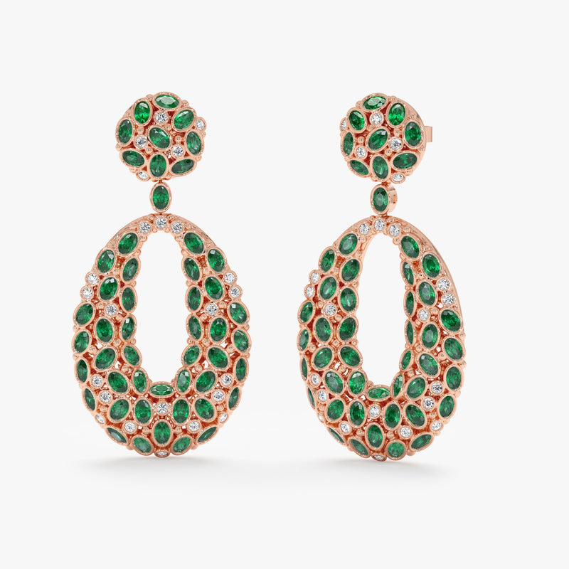 Emerald Statement Earrings, Ottilie