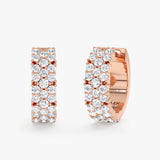 Pave Lab Grown Diamond Huggie Hoop Earrings,Meira