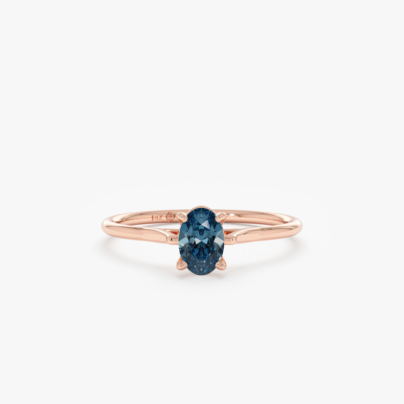 Blue Topaz Engagement Ring, Skyla