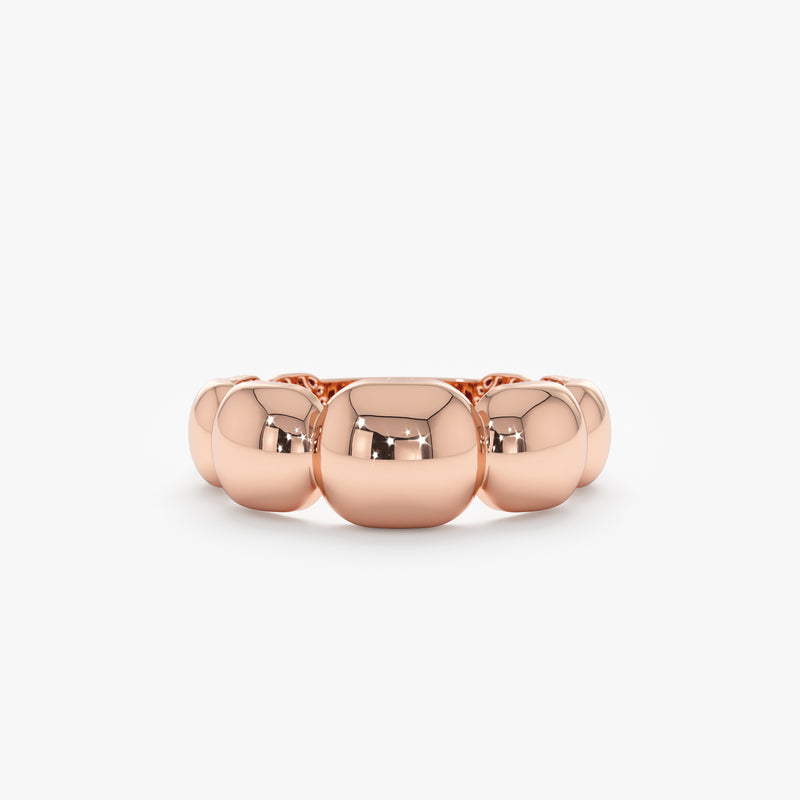 Chunky Beaded Ring in Rose Gold