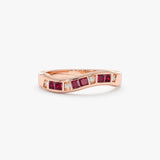 Wavy Ruby Stacking Ring, Nellie