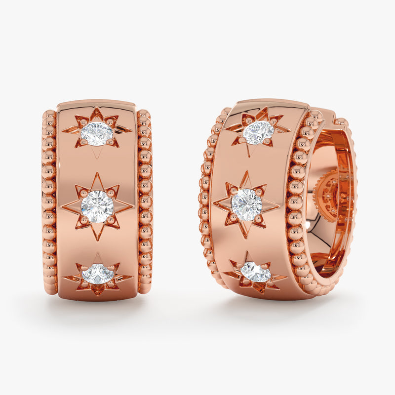 Starburst Diamond Huggie Earrings, Ione