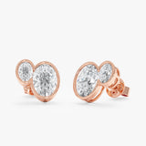 Bezel Set Oval Lab-Grown Diamond Studs, Ysolenith