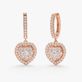 Diamond Heart Drop Earrings, Alisson