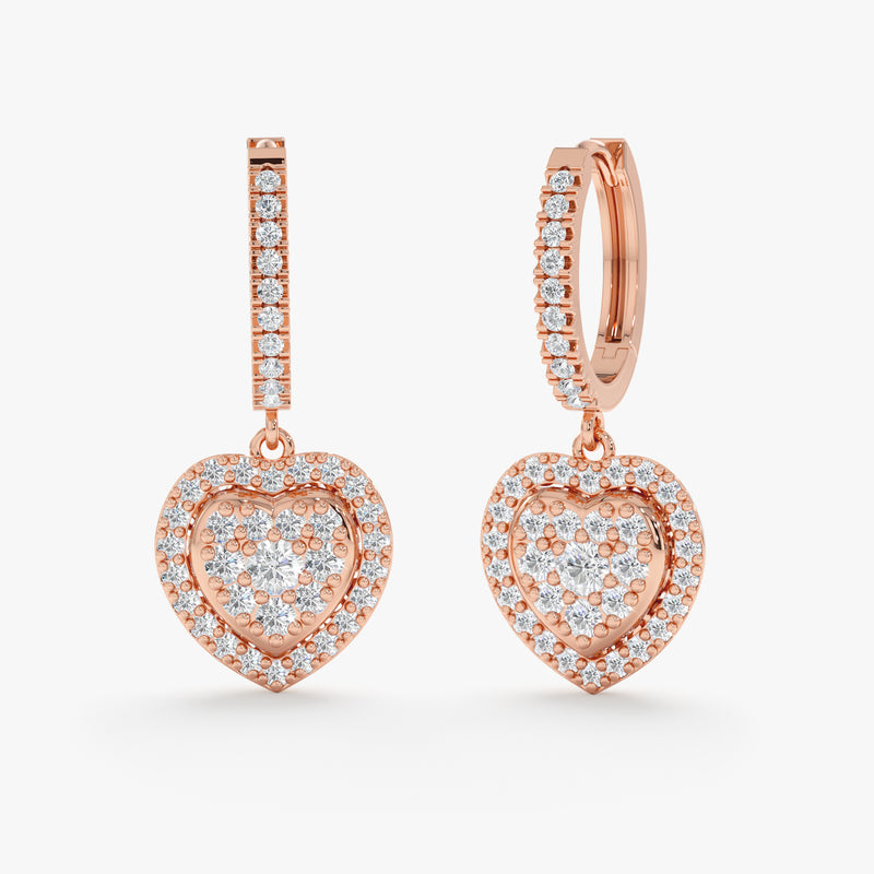 Diamond Heart Drop Earrings, Alisson