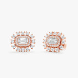 Lab Grown Diamond Emerald Cut Stud Earrings, Vian