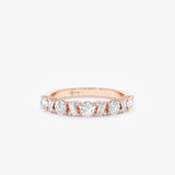 rose gold half eternity ring