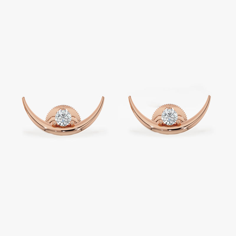 Crescent Moon Stud Earrings, Orinelle