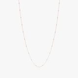 long 14k solid rose gold multiple diamond station necklace
